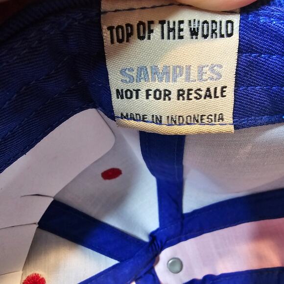 Vintage Kansas University Jayhawks Strapback Hat Cap 90s KU Blue Striped Retro - Picture 8 of 8